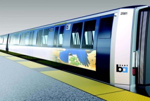 Concept for new trains, courtesy of BART