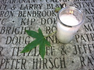 Candle at the National AIDS Memorial Grove. (Photo by: Scott Shafer/KQED)
