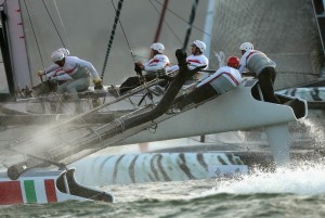 Team Luna Rossa Swordfish competes in a fleet race during the America's Cup World Series. ( Ezra Shaw/Getty Images)