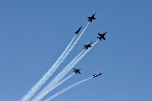 The Blue Angels perform over San Francisco