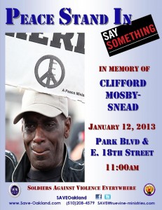 SAVE coalition's call to rally in memory of Clifford Snead, who was murdered in October. Photo courtesy: SAVE.