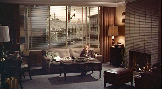 The exterior scenes (for Scottie's home) were filmed at 900 Lombard Street on the corner of Jones ...  From inside the house, Hitchcock chose a window view of Coit Tower." (Courtesy Reel SF)