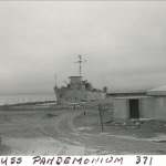 Until the early 1990s, the U.S. Navy operated atomic warfare training academies on Treasure Island. Some radioactive materials were stored in and around a mocked-up nuclear war training ship, the USS Pandemonium.(U.S. Navy photo)