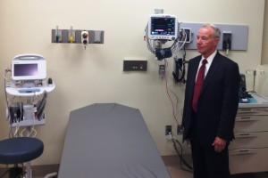 CA Corrections Secretary Jeffrey Beard tours the new California Health Care Facility in Stockton (Scott Detrow / KQED)