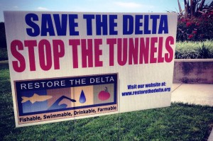 The sign at the center of the controversy (Save Our Delta)