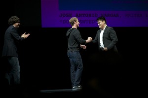 Joe Green, Mark Zuckerberg and Jose Antonio Vargas at the Yerba Buena Center for the Arts screening of "Documented