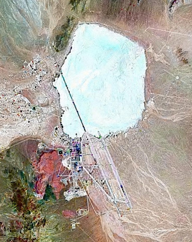 Satellite photo of Area 51 at Groom Lake, Nevada (NASA / Wikimedia Commons)