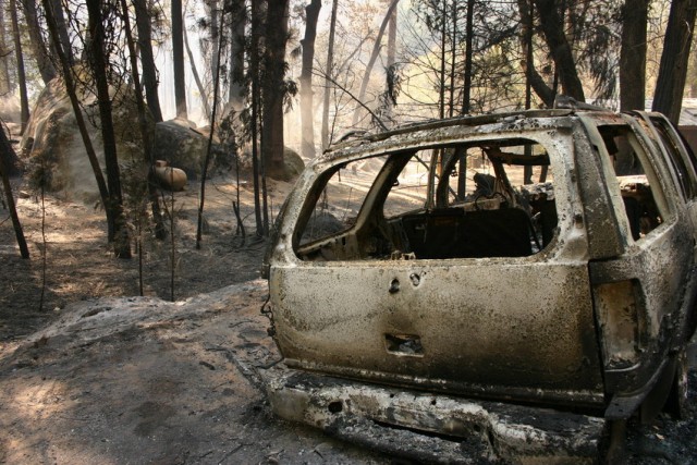 Berkeley's Tuolumne Family Camp was destroyed in the Rim Fire (Grace Rubinstein/KQED)