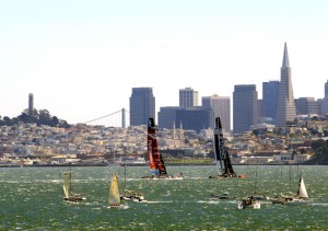 Race 16 was delayed 30 minutes because of light winds. (Jamie Squire/Getty Images)