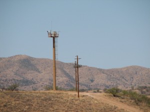 Border surveillance tower on the U.S.-Mexico border near Nogales, Ariz. 