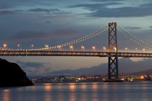 The western span of the Bay Bridge, which the Legislature has voted to rename after former Assembly speaker and San Francisco Mayor Willie Brown. (Lois Elling/ Flickr)
