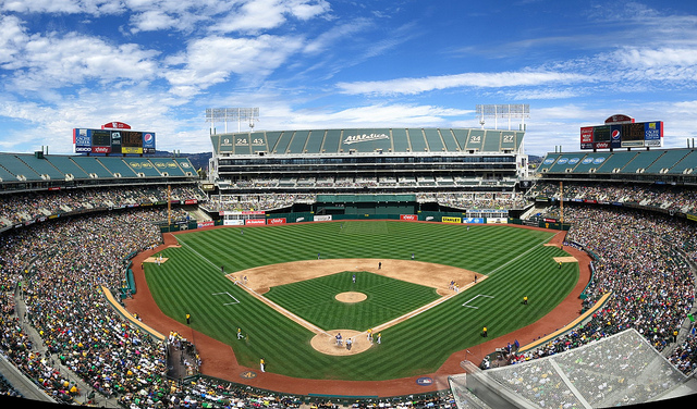 The Oakland A's at their current home, O.co Coliseum. ((Kwong Yee Cheng/Flickr)