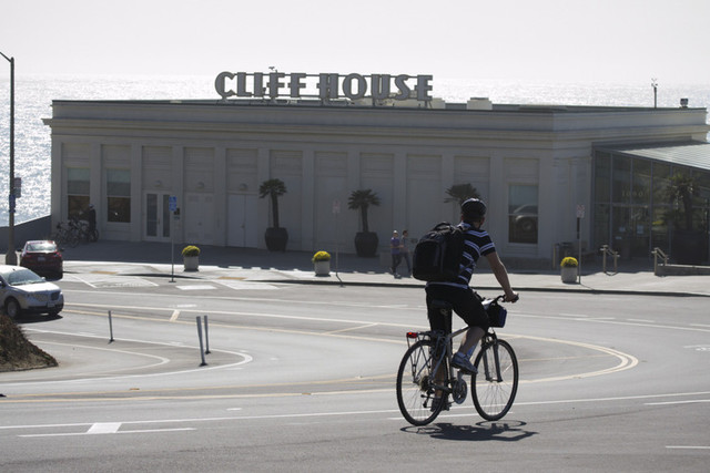 The Cliff House near Land's End in San Francisco is closed due to the federal shutdown. (Sara Bloomberg/KQED)