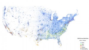 A zoomed out view of the United States reveals population density clearly.