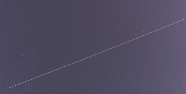 The International Space Station passes overhead, as seen from Berkeley. (Dan Brekke/KQED)