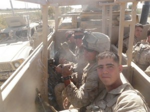 Edwin Del Rio (front) is shown during his service  in Afghanistan. After he came home, he filed a claim for post-traumatic stress disorder, knee pain and a foot injury. (Courtesy of Edwin Del RioEdwin)