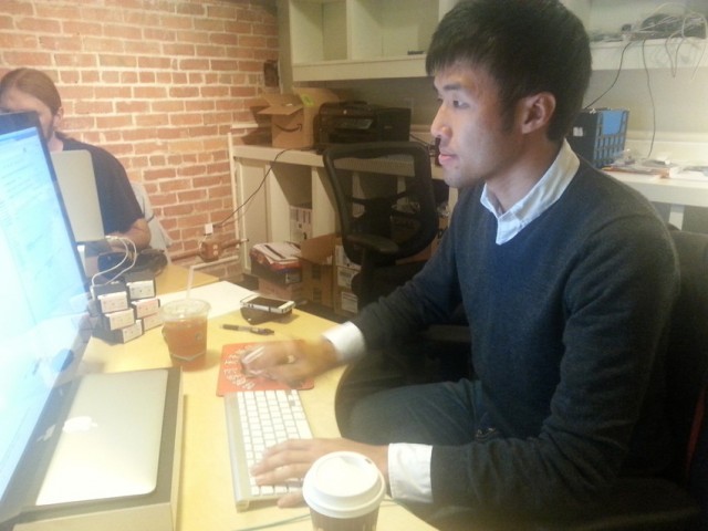 Ning Liang created HealthSherpa.com with two buddies out of his SoMa office in San Francisco. The site uses Affordable Care Act information to get users health care price quotes from local insurance companies quickly. (Aarti Shahani / KQED)