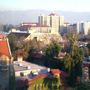 Aerial view of San Jose State University. (Steve McFarland/Flickr)