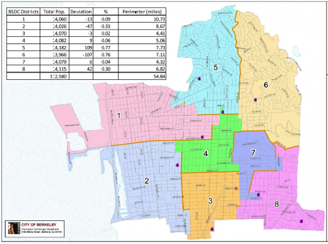 This Berkeley Student District Campaign map was approved by the Berkeley City Council on Tuesday night. (City of Berkeley)