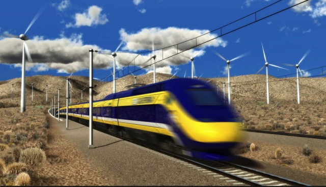 An artist's rendering of the proposed train. (California High-Speed Rail Authority)