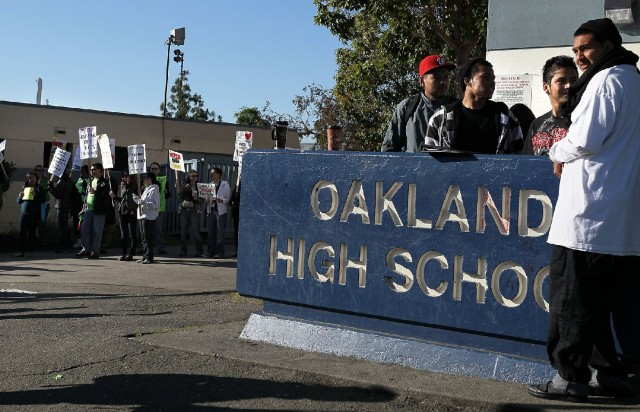 A student from Oakland High School is part of a lawsuit alleging that ineffective teachers violate the student's right to an education. (Justin Sullivan/Getty Images)