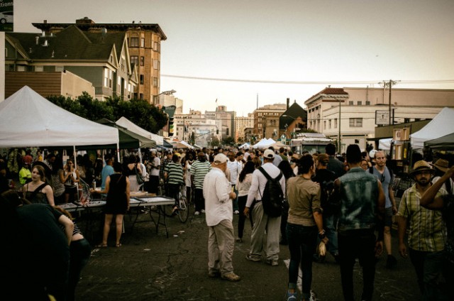 Thousands of people attend First Friday each month. (Oakland Local)
