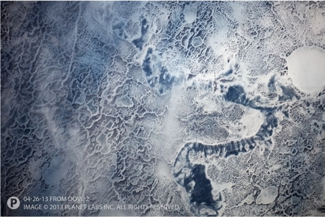 Planet Labs' Dove 2 photo of sea ice in the Gulf of Bothnia between Sweden and Finland.
