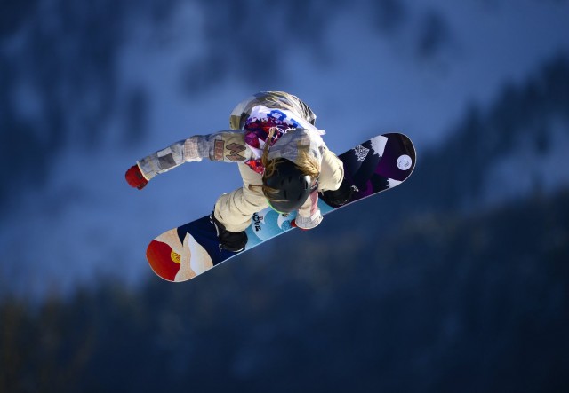 South Lake Tahoe's Jamie Anderson competes in Olympic slopestyle opening round. (Javier Soriano/Getty Images)