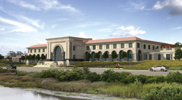 Artist's rendering of proposed Lucas Cultural Arts Museum in San Francisco's Presidio. The body governing the former Army base has rejected the museum and two other proposals. (Lucas Cultural Art Museum presentation, January 2014)