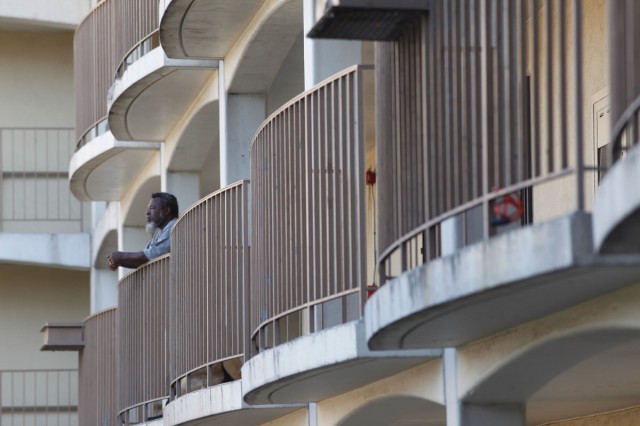 Many residents of the Hacienda housing complex call it “Haci-hellhole”or “Bedbug City.” One-fifth of the building’s apartments were infested with bedbugs, according to a 2012 federal inspection. (Lacy Atkins/San Francisco Chronicle)
