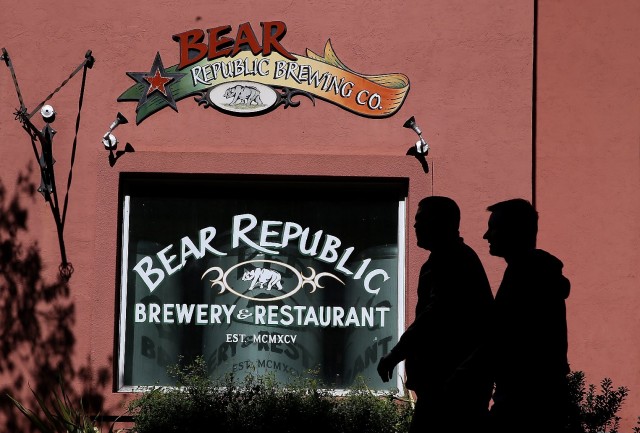 The Bear Republic Brewery and Restaurant in Healdsburg relies on Russian River water and worried the drought could affect the taste of its beer. (Justin Sullivan/Getty Images)