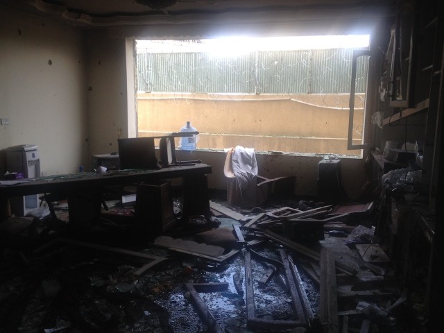 The Kabul office of Roots for Peace was devastated by an early-morning attack on March 28. (Photo courtesy of Heidi Kuhn)