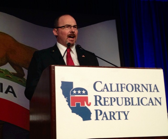 Assemblyman Tim Donnelly saw broad support at the California Republican convention. (Scott Detrow/KQED)