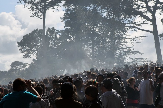 About 15,000 people came to smoke weed and celebrate "420" in Golden Gate Park in 2013. (Justin Sullivan/Getty Images)