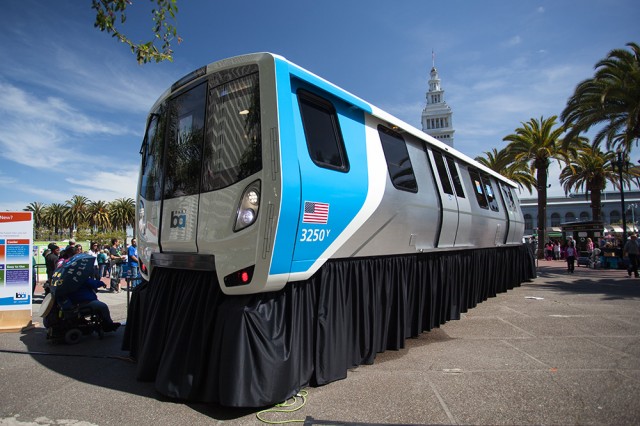 BART unveiled its new "Fleet of the Future" train cars in San Francisco (Mark Andrew Boyer/KQED)