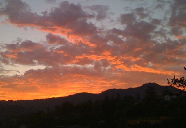 Mount Tamalpais, seen from Mill Valley at sunset (Grace Rubenstein/KQED)