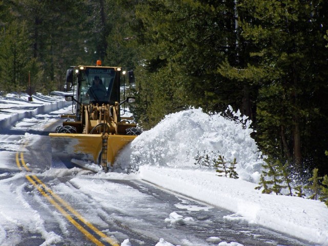 In mid-April, crews began plowing the Tioga Road through Yosemite. The road opened Friday. (Yosemite National Park via Facebook)