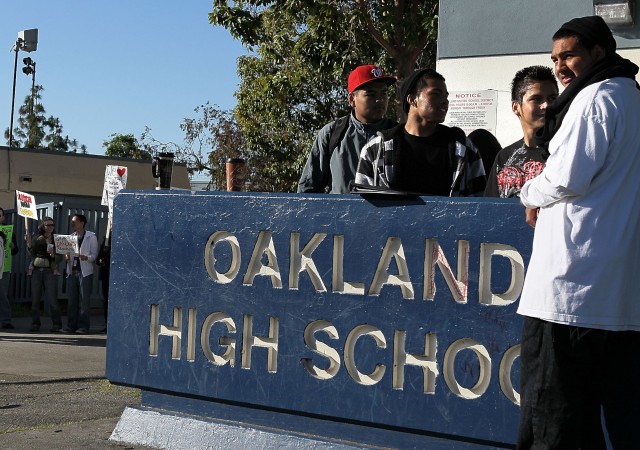 The Oakland School Board wants to improve the city's high schools by  creating career academies within schools. City voters would have to pass a parcel tax to pay for the changes. (Justin Sullivan/Getty Images)