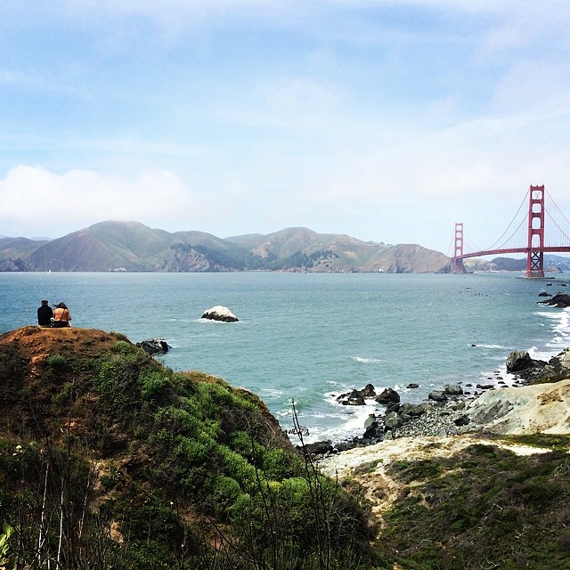 Spotted near the Golden Gate: A couple enjoying the view. (Olivia Allen-Price/KQED)