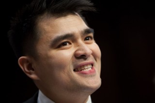 Jose Antonio Vargas testifies during a Senate Judiciary Committee hearing on 'Comprehensive Immigration Reform,' in Washington DC, February, 2013. (Allison Shelley/Getty Images)
