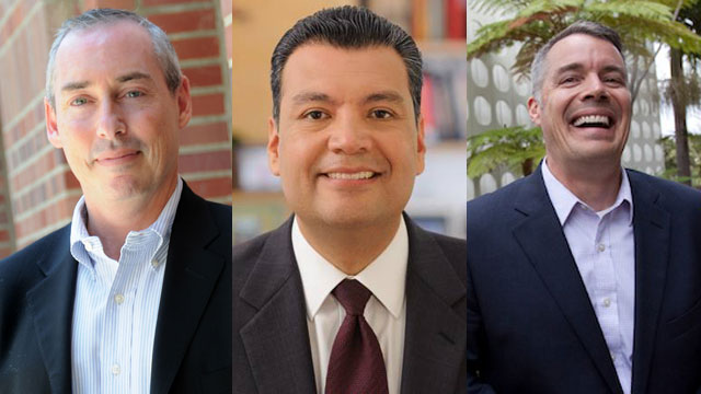 Dan Schnur, Alex Padilla and Pete Peterson are among the candidates vying for Secretary of State. (Courtesy photos)
