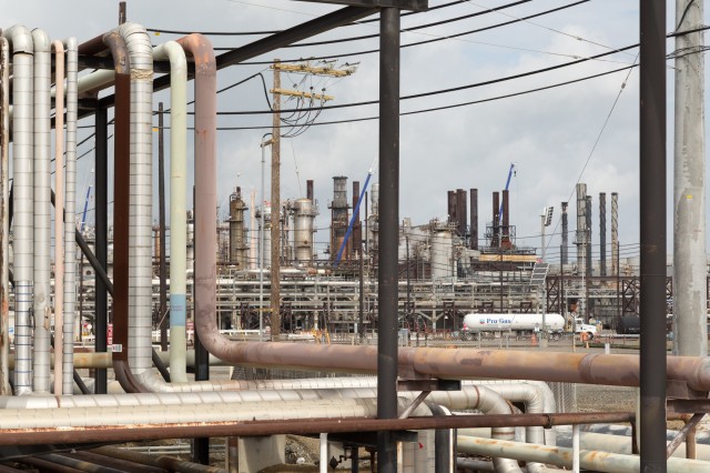 A section of Chevron’s Richmond oil refinery. (Josh Cassidy/KQED)