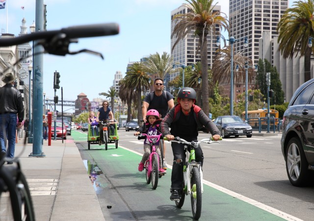 Drivers must give cyclists three feet, or face a $35 fine. (Jeremy Raff/KQED)