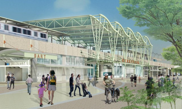 Rendering of the planned BART Berryessa Station in San Jose. (VTA)