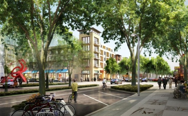Artist's rendering of proposed Capitol Avenue development in Fremont's downtown district. 