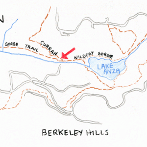 A map to the location of the tiny post office hidden in Tilden Park. (Leafcutter Designs)