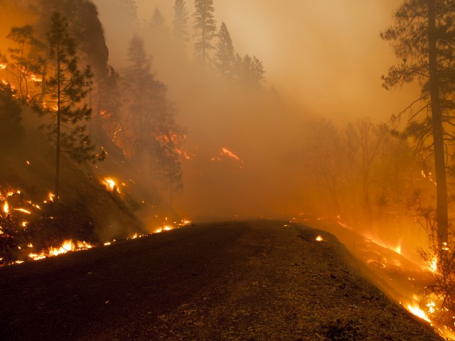 The Happy Camp Complex fire burns in Siskiyou County earlier this week. (Kari Greer via Flickr and California Interagency Incident Management Team 1)