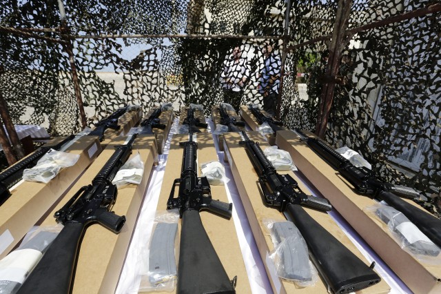 US army M16 riffles. (Anwar Amro/AFP/Getty Images)