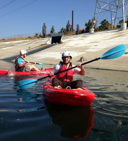 Reporter Avishay Artsy shows off his newfound kayaking skills. (Avishay Artsy/KQED)