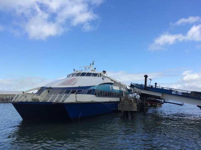 Average weekday ridership on the Golden Gate ferries is about 7,500, the transportation district says. (Bryan Goebel/KQED) 